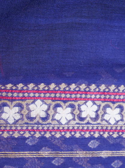 Banarasi Cotton Handloom Jamdani Ektara Saree - Khinkhwab