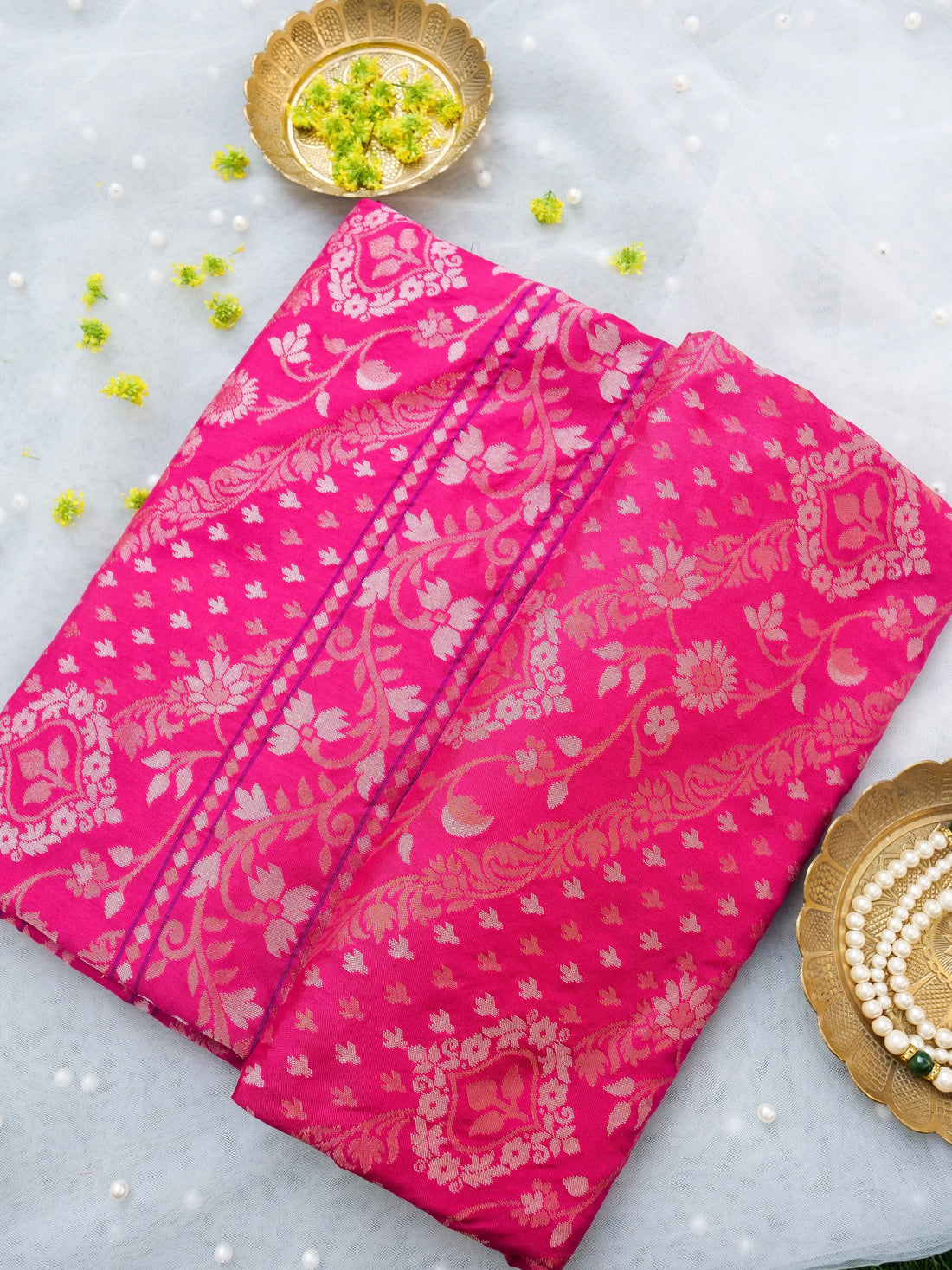 Banarasi Cotton Handloom Jamdani Ektara Saree - Khinkhwab