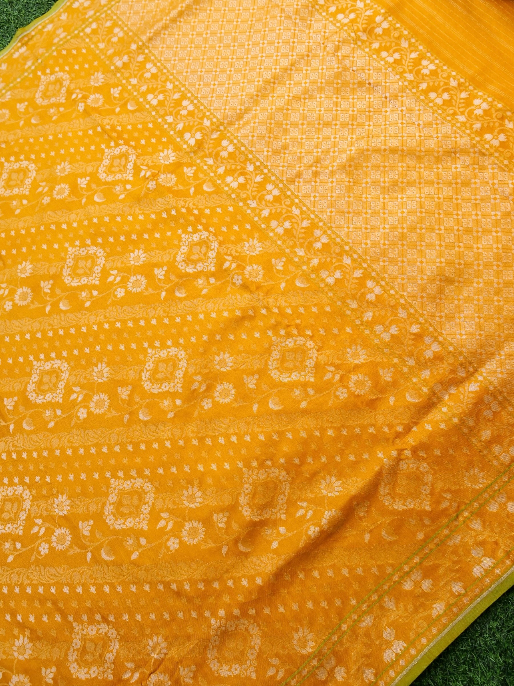 Banarasi Cotton Handloom Jamdani Ektara Saree - Khinkhwab