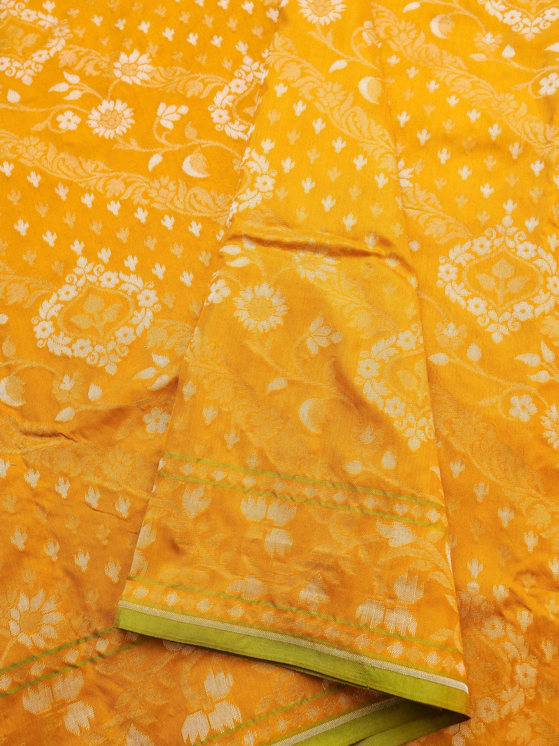 Banarasi Cotton Handloom Jamdani Ektara Saree - Khinkhwab