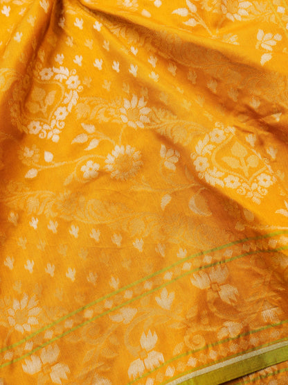 Banarasi Cotton Handloom Jamdani Ektara Saree - Khinkhwab