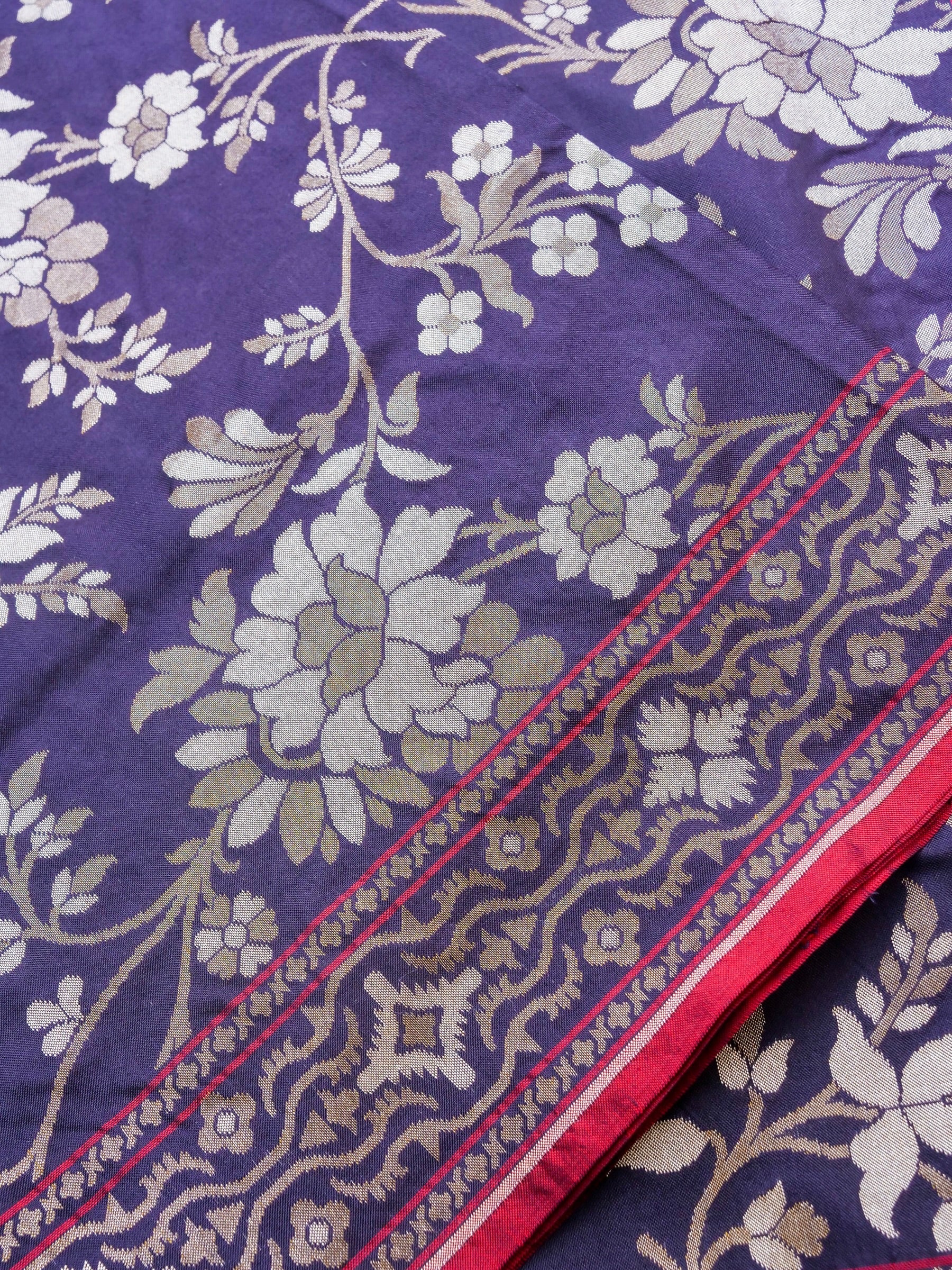 Banarasi Cotton Handloom Jamdani Ektara Saree - Khinkhwab