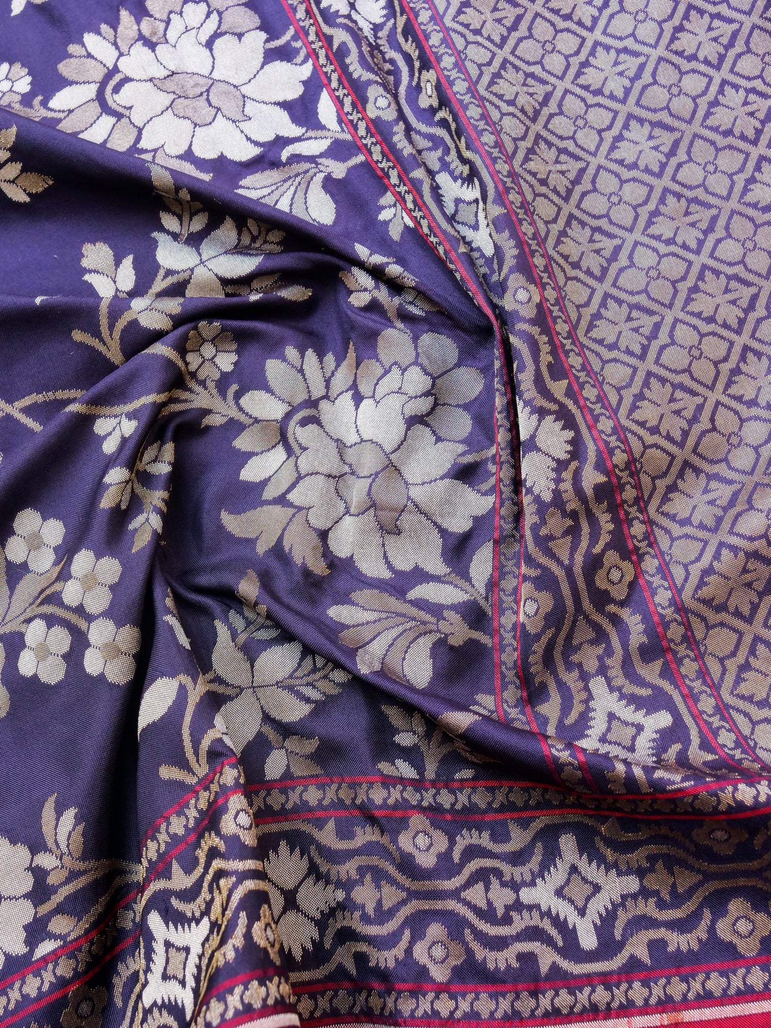 Banarasi Cotton Handloom Jamdani Ektara Saree - Khinkhwab