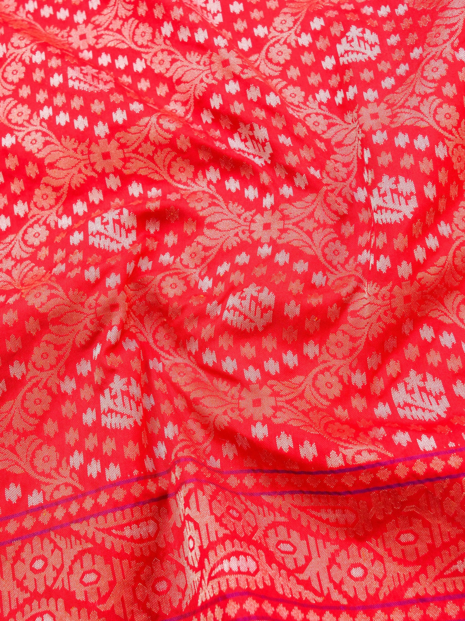 Banarasi Cotton Handloom Jamdani Ektara Saree - Khinkhwab