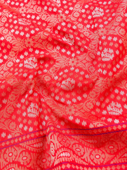 Banarasi Cotton Handloom Jamdani Ektara Saree - Khinkhwab
