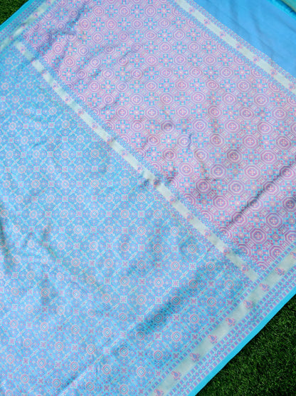 Handloom Banarasi Silk Sateen Tanchoi Saree with Resham - Khinkhwab