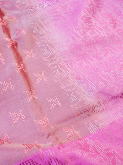 Handloom Banarasi Silk Sateen Tanchoi Saree with Skirt Border - Khinkhwab