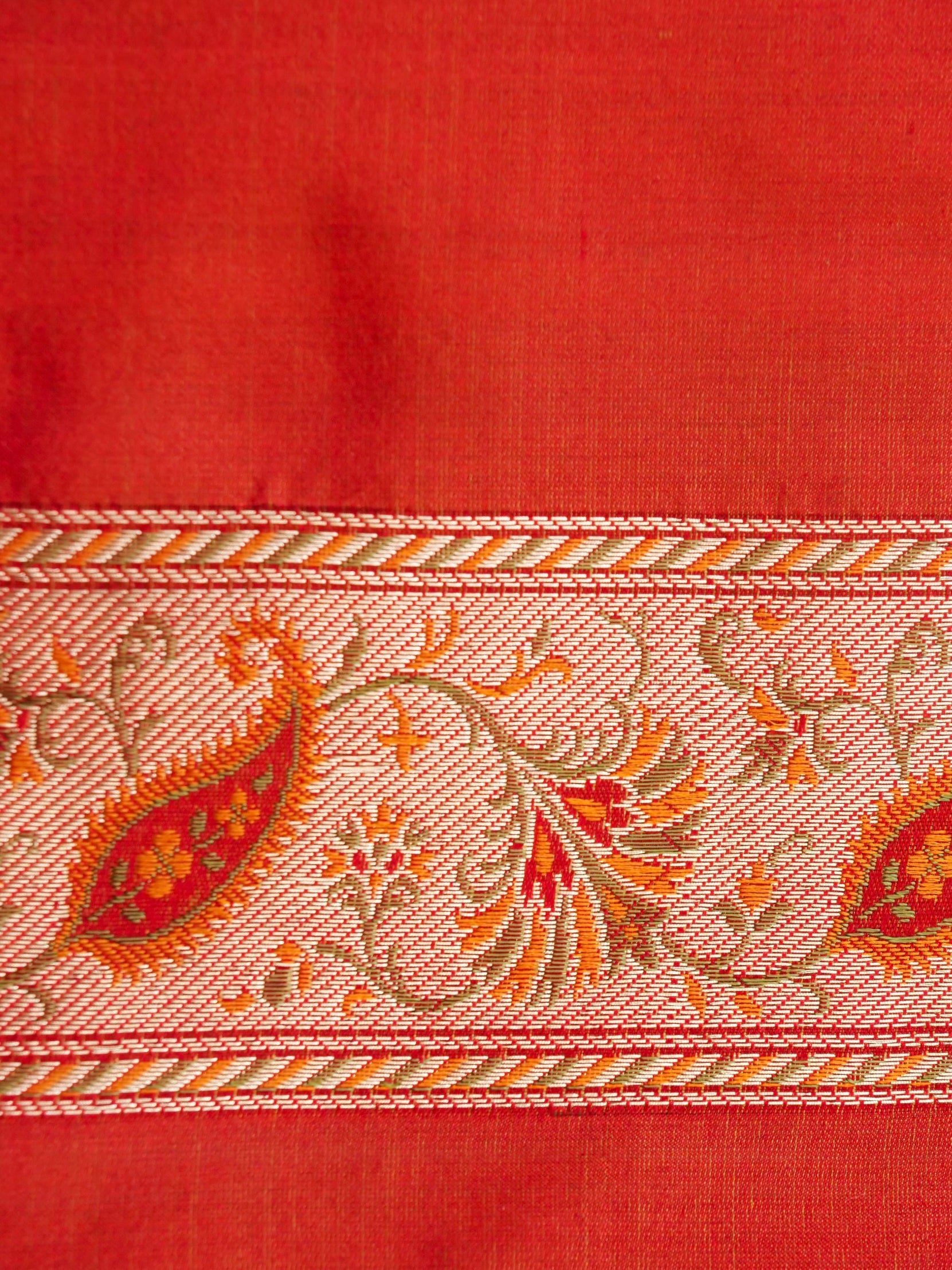 Handloom Banarasi Silk Sateen Tanchoi Saree with Resham - Khinkhwab