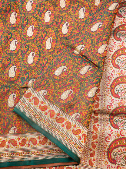 Handloom Banarasi Silk Sateen Tanchoi Saree with Resham - Khinkhwab