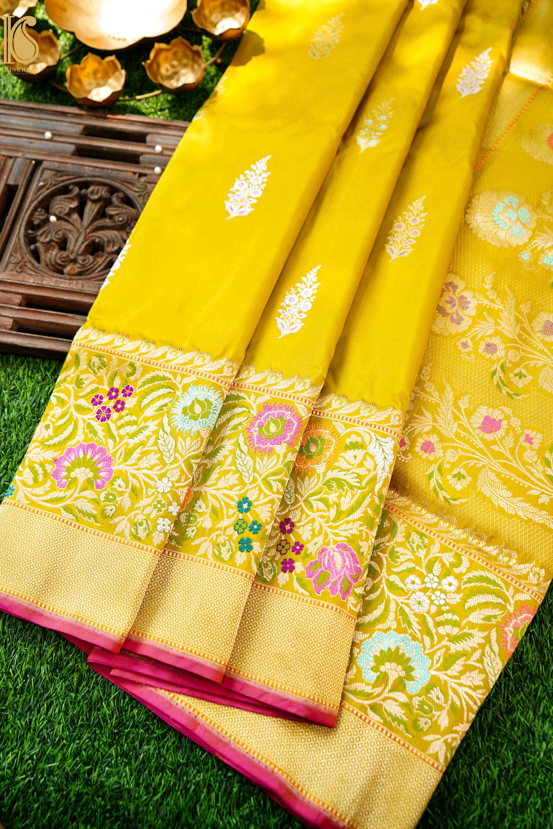 Handloom Banarasi Pure Katan Silk Kadwa Saree