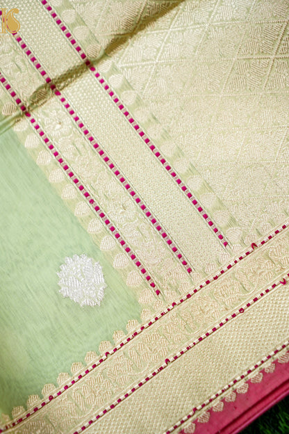 Handloom Banarasi Kora Organza Saree