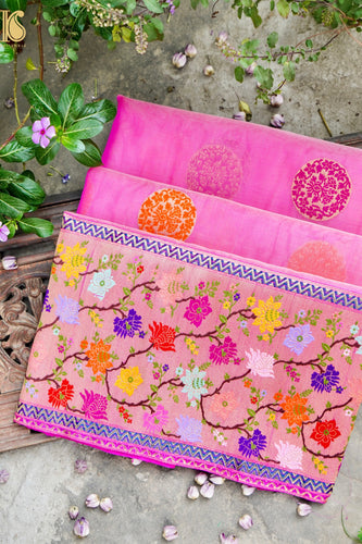 Kora Handloom Banarasi Ektara Saree with Kadwa Katan Border