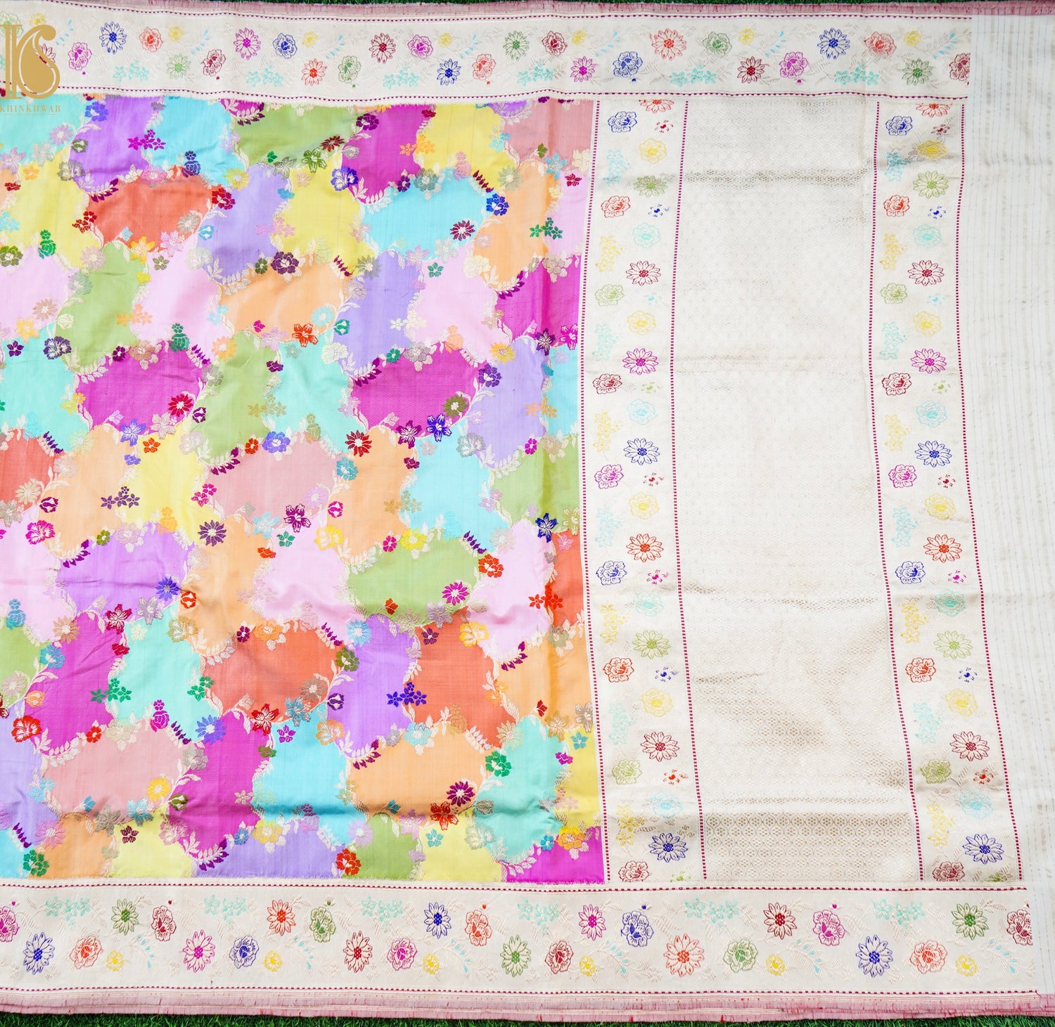 Handloom Banarasi Pure Katan Silk Dum Rangkat Kadwa Saree