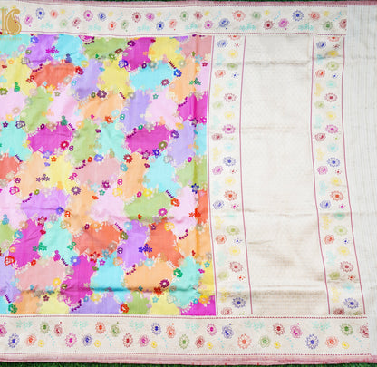 Handloom Banarasi Pure Katan Silk Dum Rangkat Kadwa Saree