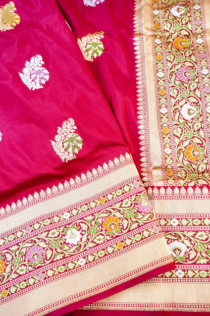Handloom Banarasi Pure Katan Silk Kadwa Saree