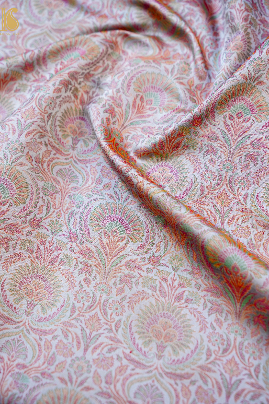 Handloom Banarasi Neelkanthi Tanchoi Silk Fabric