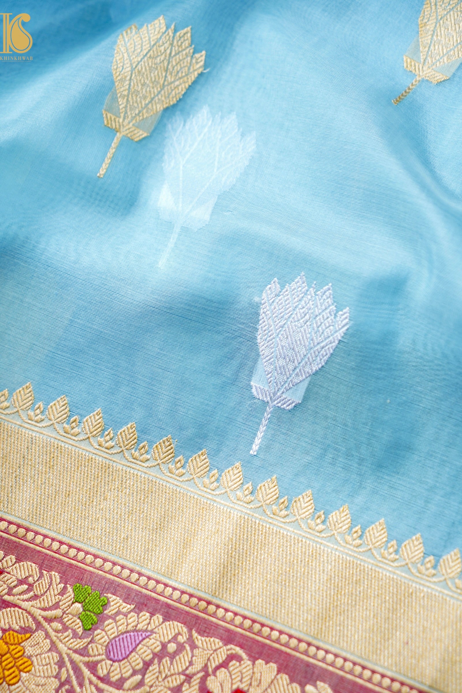 Kora Handloom Banarasi Saree with Meena Border