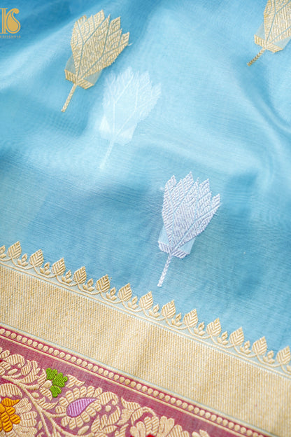 Kora Handloom Banarasi Saree with Meena Border
