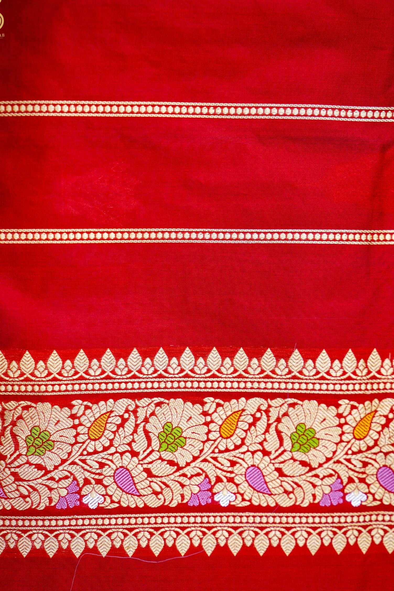 Kora Handloom Banarasi Saree with Meena Border