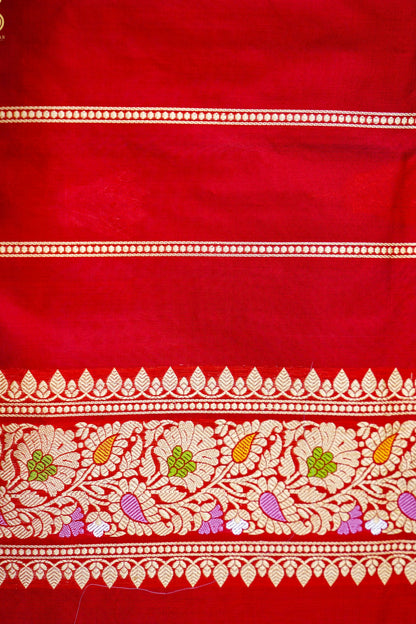 Kora Handloom Banarasi Saree with Meena Border