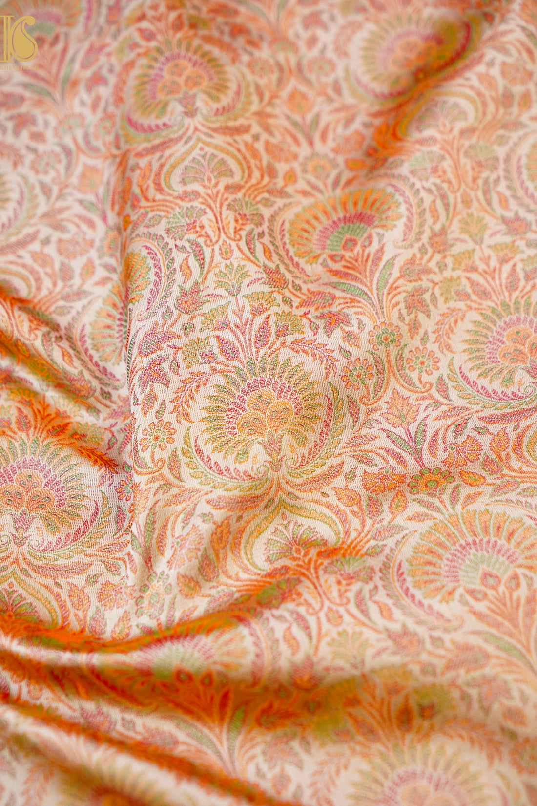 Handloom Banarasi Neelkanthi Tanchoi Silk Fabric