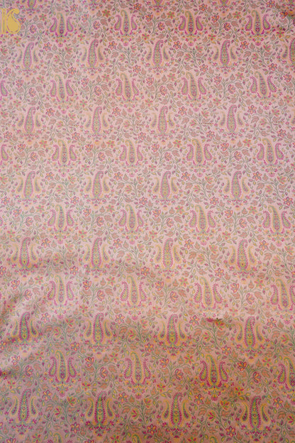 Handloom Banarasi Tanchoi Silk Nawabi Ambi Fabric