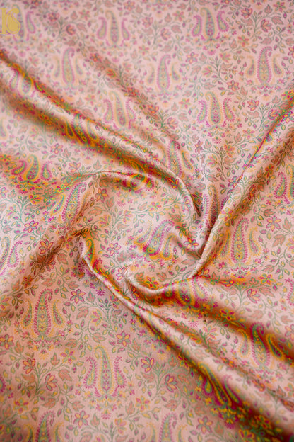 Handloom Banarasi Tanchoi Silk Nawabi Ambi Fabric