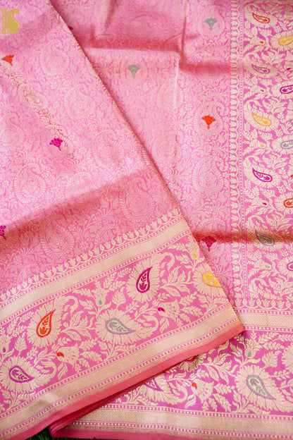 Handloom Banarasi Katan Silk Zari Tanchoi Saree
