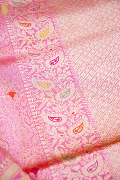 Handloom Banarasi Katan Silk Zari Tanchoi Saree