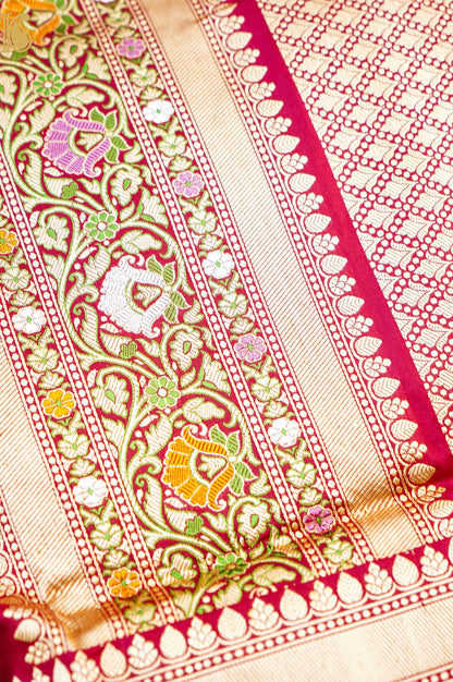Handloom Banarasi Pure Katan Silk Kadwa Saree