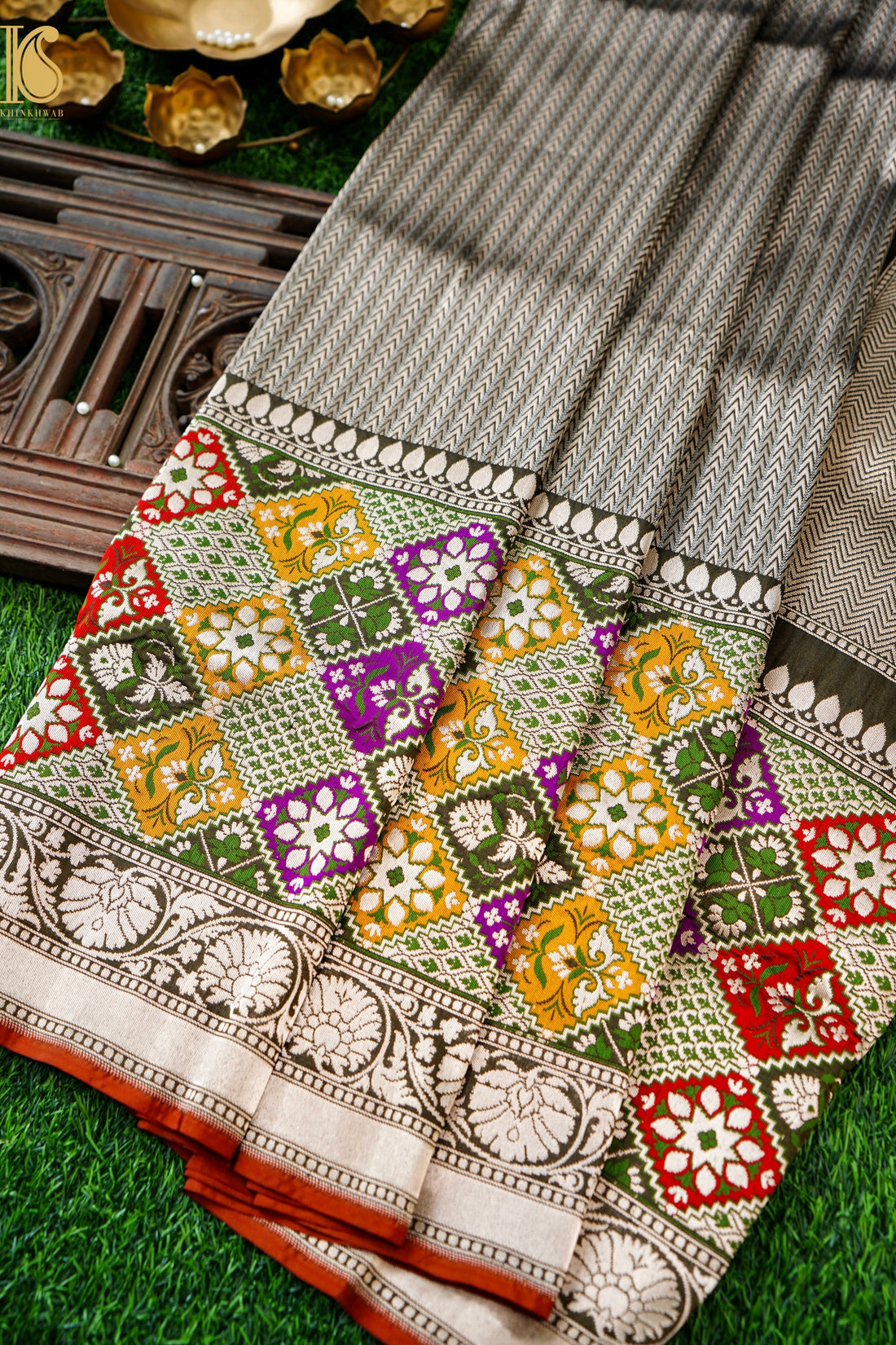 Handloom Banarasi Silk Meena Brocade Saree