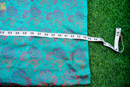 Handloom Banarasi Tanchoi Silk Rose Fabric