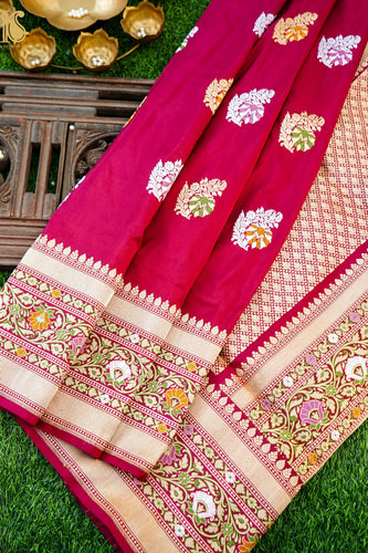 Handloom Banarasi Pure Katan Silk Kadwa Saree