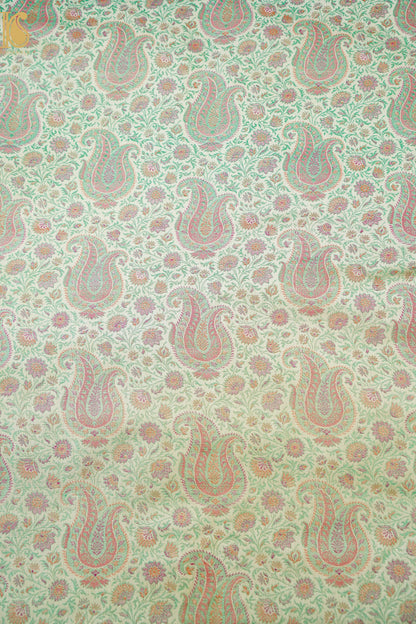 Handloom Banarasi Kalka Ambi Tanchoi Silk Fabric