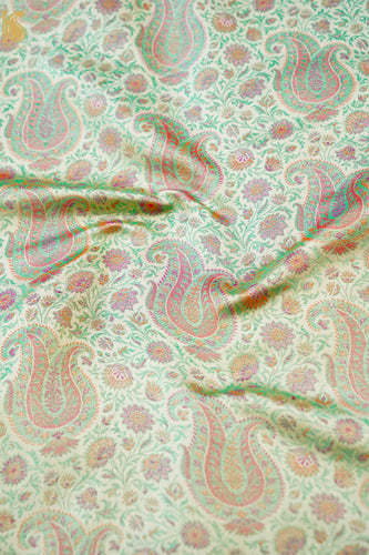 Handloom Banarasi Kalka Ambi Tanchoi Silk Fabric