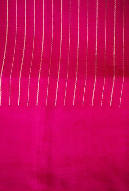 Handloom Banarasi Pure Katan Silk Kadwa Saree in Pink Nandi Motif - Khinkhwab