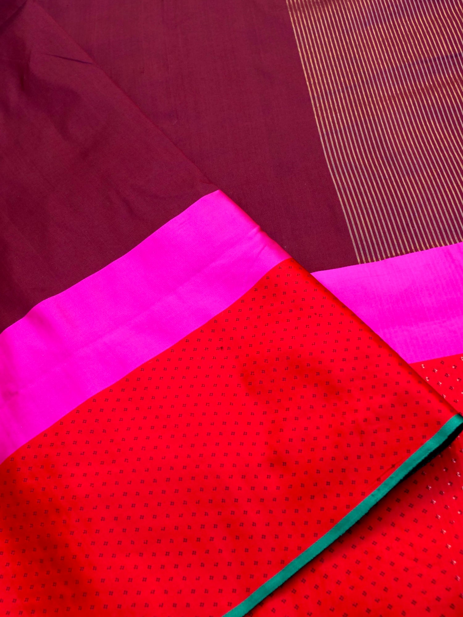 Handwoven Pure Mashru Silk Banarasi Saree in Wine - Khinkhwab