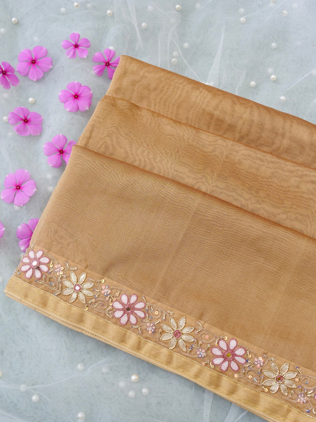 Handwoven Pure Tissue Silk Resham Embroidery Saree - Khinkhwab