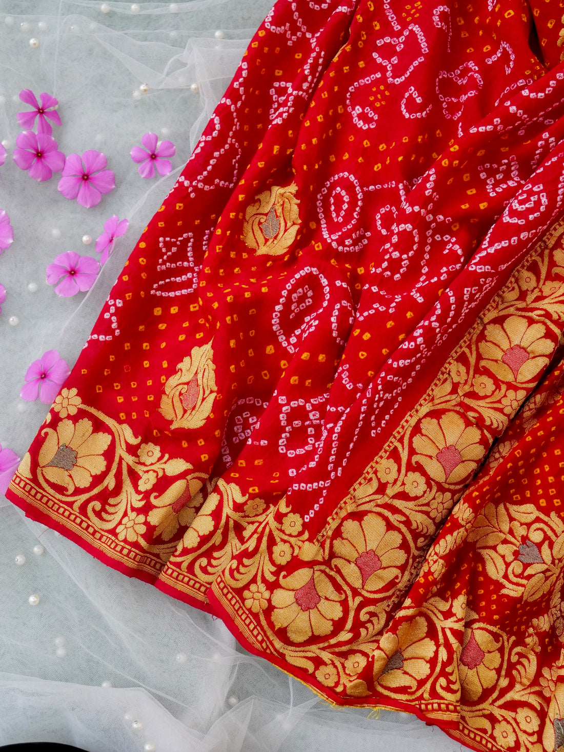 Banarasi Georgette Bandhani Saree - Khinkhwab