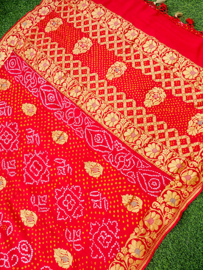 Banarasi Georgette Bandhani Saree - Khinkhwab