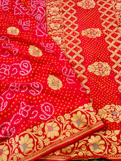 Banarasi Georgette Bandhani Saree - Khinkhwab