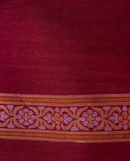 Banarasi Cotton Handloom Jamdani Ektara Saree in Red - Khinkhwab
