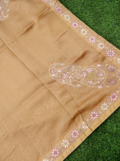 Handwoven Pure Tissue Silk Resham Embroidery Saree - Khinkhwab