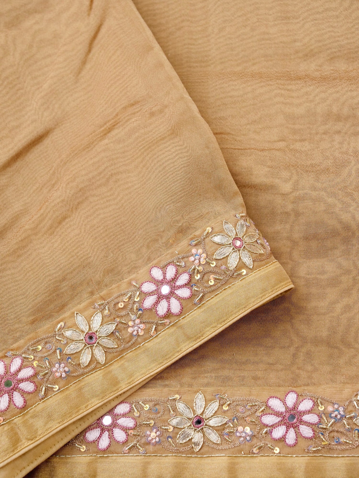 Handwoven Pure Tissue Silk Resham Embroidery Saree - Khinkhwab
