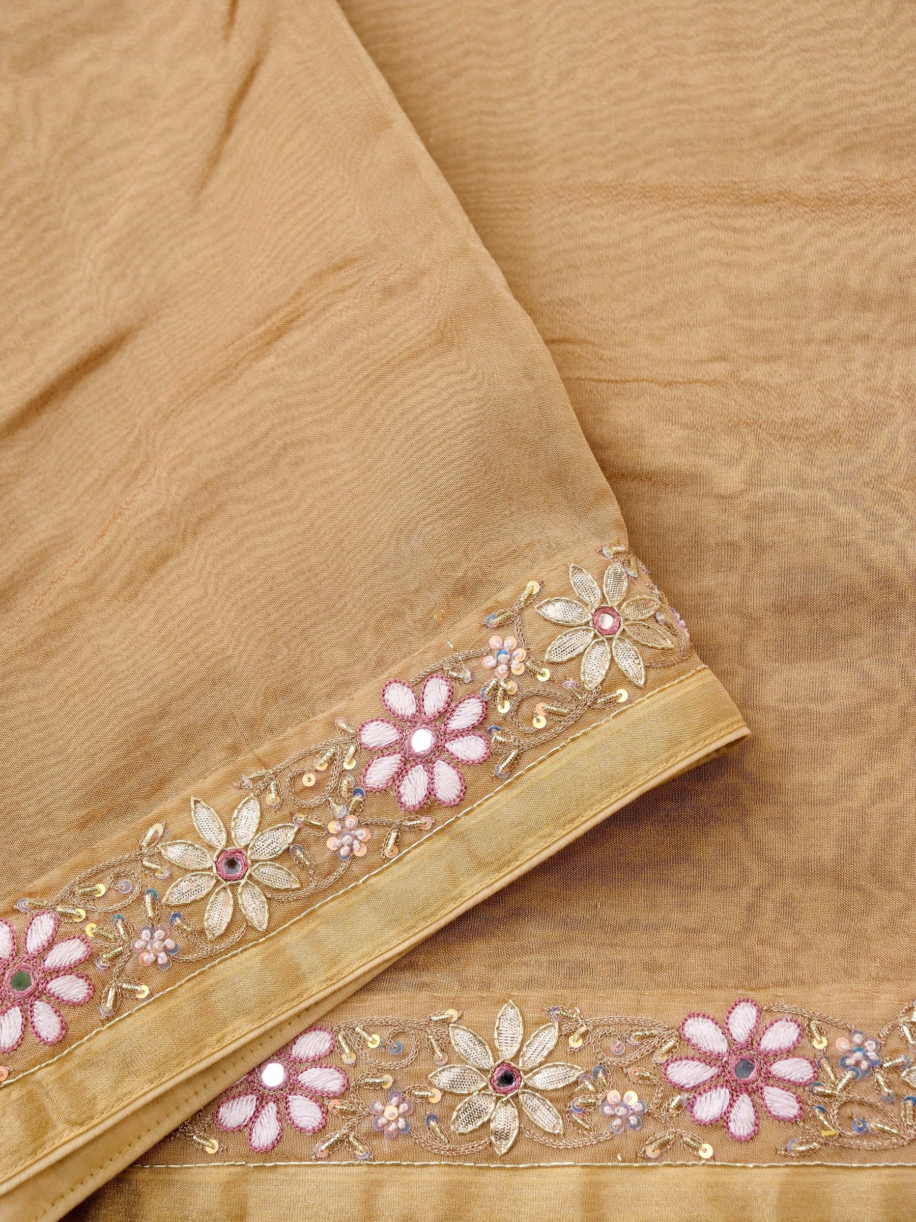 Handwoven Pure Tissue Silk Resham Embroidery Saree - Khinkhwab