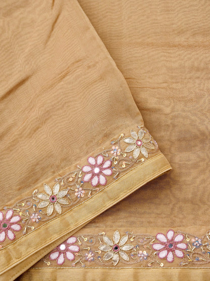 Handwoven Pure Tissue Silk Resham Embroidery Saree - Khinkhwab