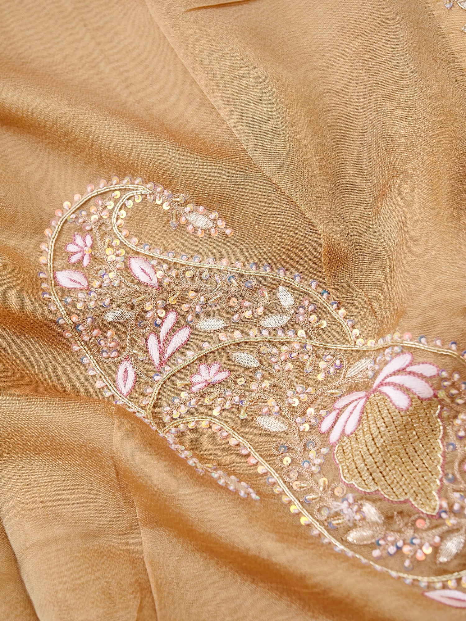 Handwoven Pure Tissue Silk Resham Embroidery Saree - Khinkhwab