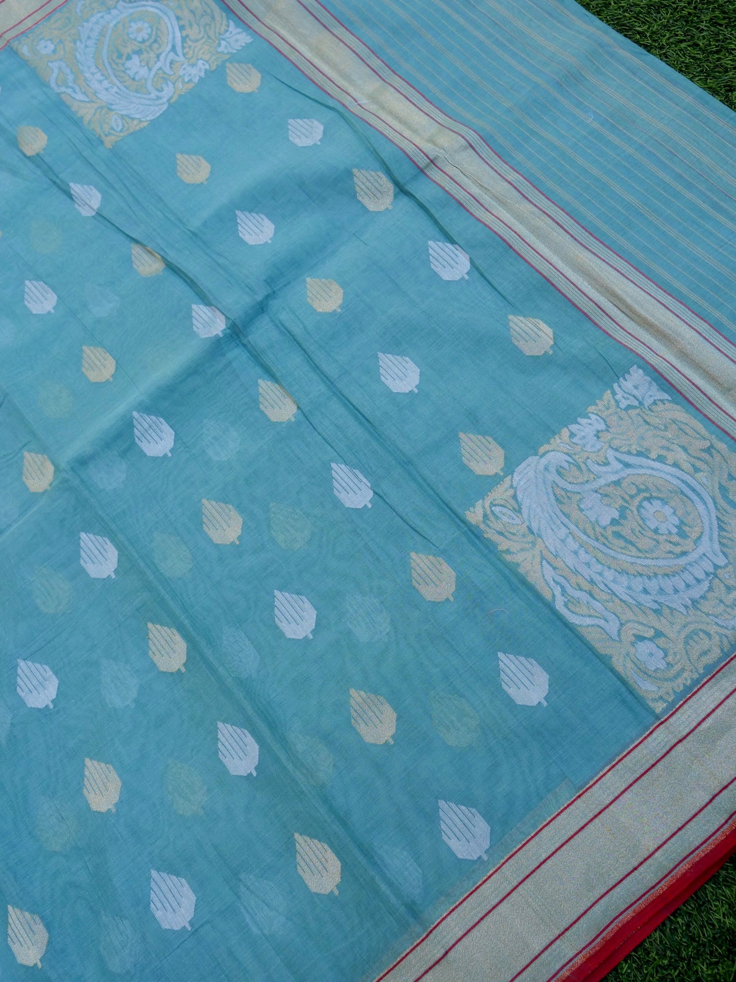 Banarasi Cotton Handloom Kadwa Ektara Saree - Khinkhwab