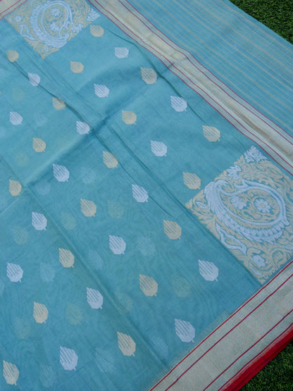 Banarasi Cotton Handloom Kadwa Ektara Saree - Khinkhwab