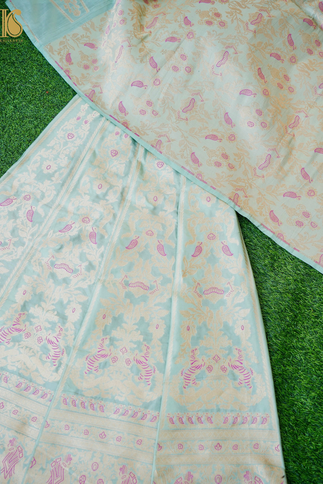 Handloom Banarasi Katan Silk Kalidar Vanrajni Lehenga